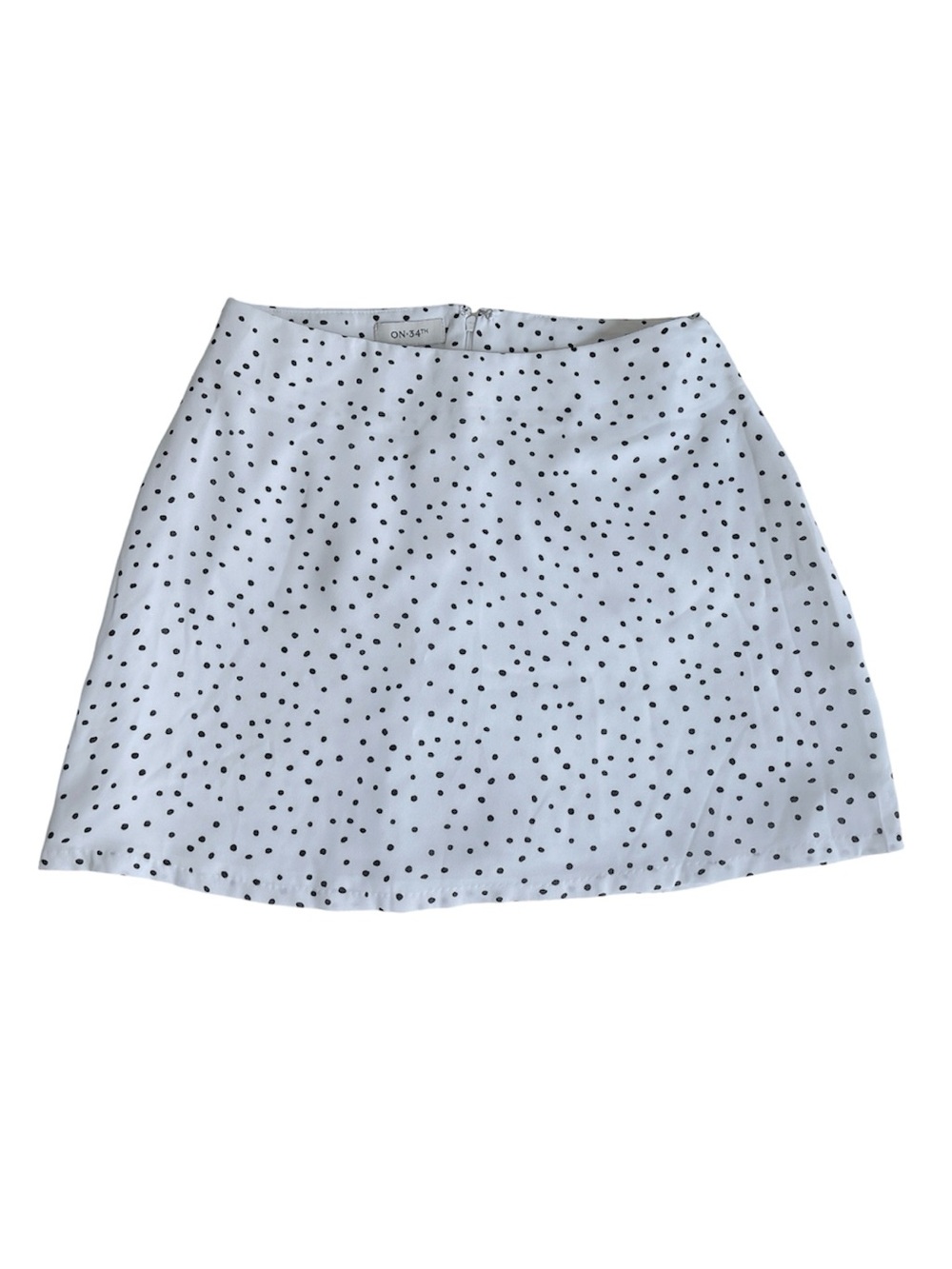 New White Polka Dot Slip Mini Skirt in size 2 XS